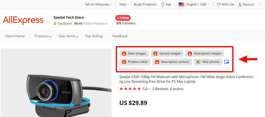 buttons aliexpress downloader image